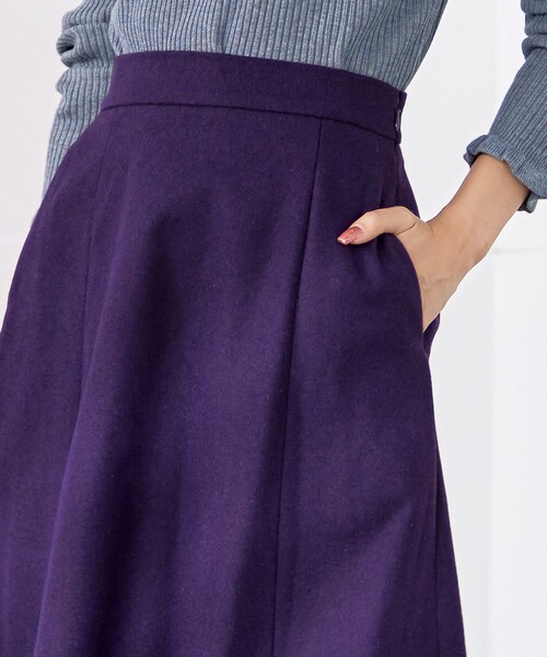 【洗える】ウール調フレアスカート（スカート）｜Tiaclasse（ティアクラッセ）