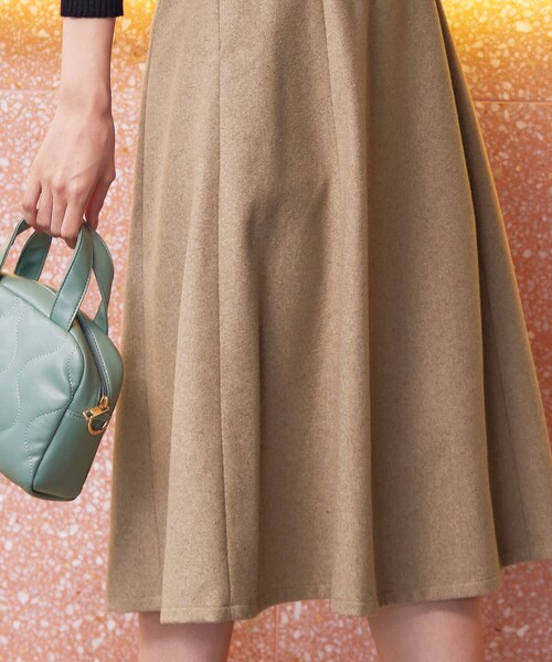 【洗える】ウール調フレアスカート（スカート）｜Tiaclasse（ティアクラッセ）