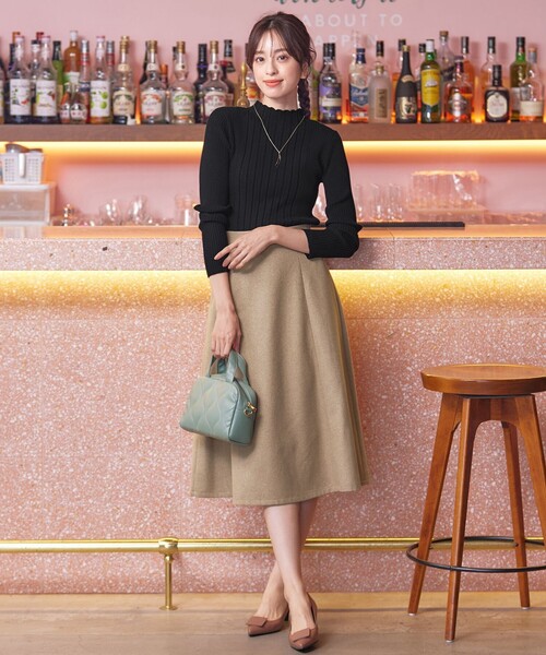 【洗える】ウール調フレアスカート（スカート）｜Tiaclasse（ティアクラッセ）