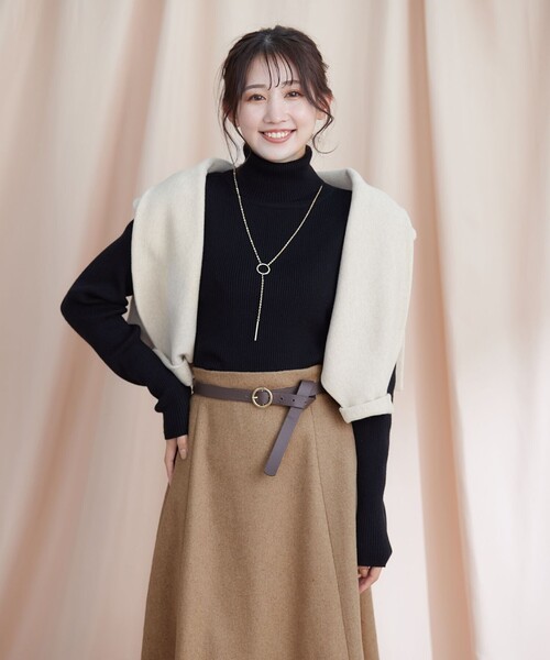 【洗える】ウール調フレアスカート（スカート）｜Tiaclasse（ティアクラッセ）