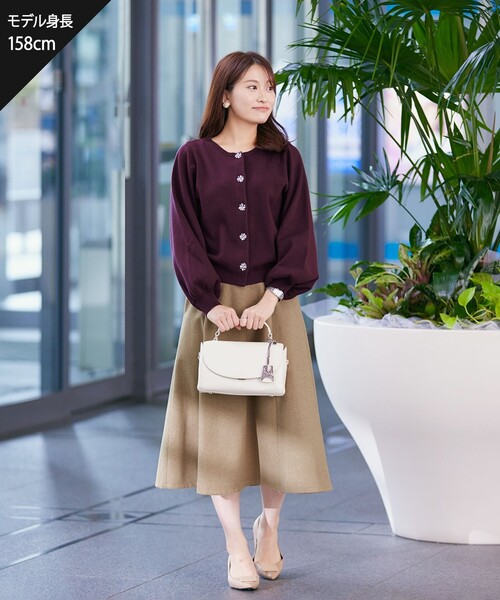 【洗える】ウール調フレアスカート（スカート）｜Tiaclasse（ティアクラッセ）