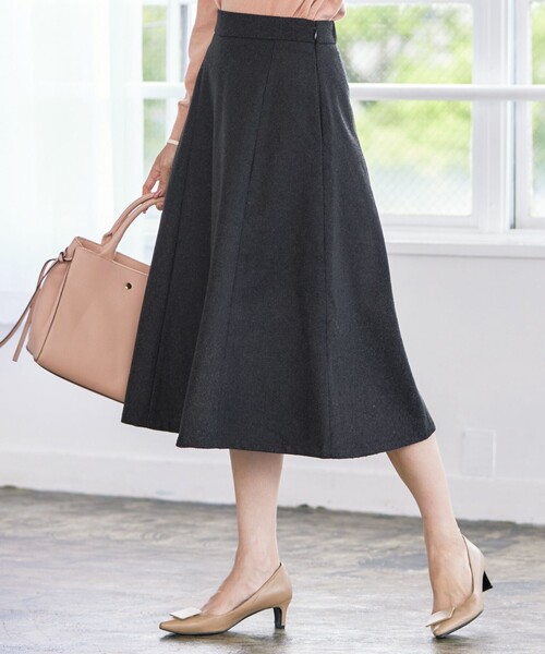 【洗える】ウール調フレアスカート（スカート）｜Tiaclasse（ティアクラッセ）