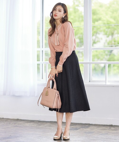 【洗える】ウール調フレアスカート（スカート）｜Tiaclasse（ティアクラッセ）