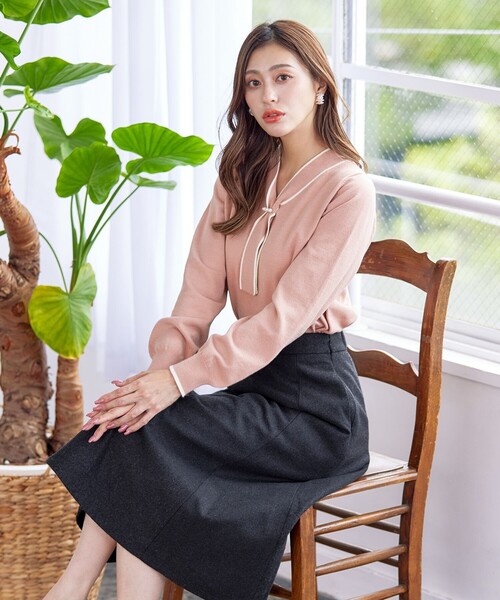 【洗える】ウール調フレアスカート（スカート）｜Tiaclasse（ティアクラッセ）