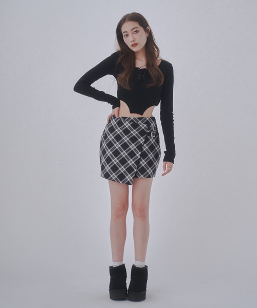 正規品　OPEN YY / RELATED CUT-OUT デザイントップス レースアップデザインカットトップス（Tシャツ/カットソー