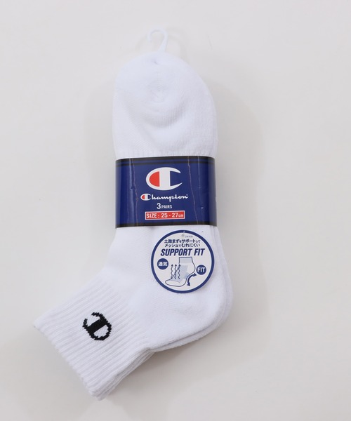 Champion（チャンピオン）の「【Champion/チャンピオン】メンズ 【3足組】 クォーターレングスソックス【ハーフパイル】（ソックス/靴下・メンズ・ブラック/ホワイト/シルバーグレー・LARGE/MEDIUM/SMALL）」の6枚目の写真