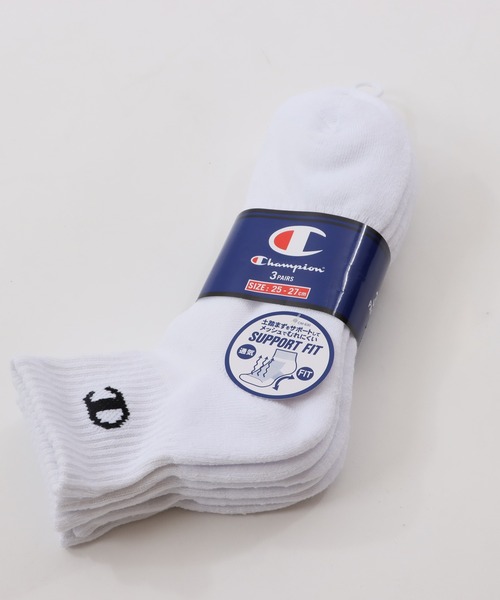 Champion（チャンピオン）の「【Champion/チャンピオン】メンズ 【3足組】 クォーターレングスソックス【ハーフパイル】（ソックス/靴下・メンズ・ブラック/ホワイト/シルバーグレー・LARGE/MEDIUM/SMALL）」の7枚目の写真