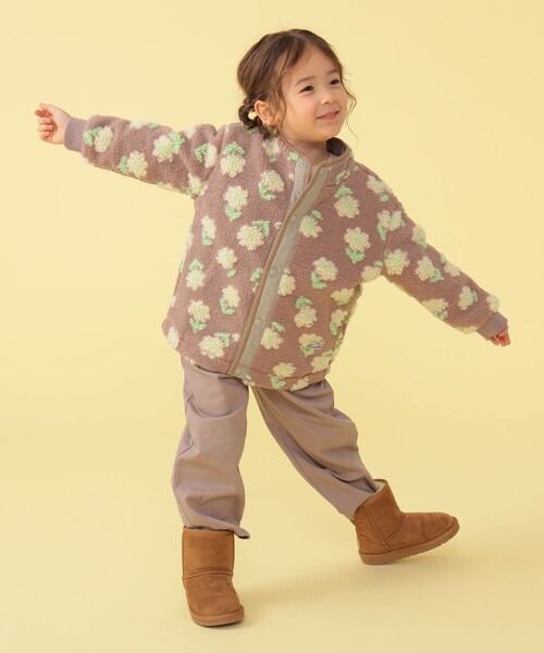 BEAMS mini（ビームスミニ）の「BEAMS mini / ジャカード ボア ブルゾン 23FW（90～150cm）（ブルゾン・キッズ・ブラウン系その他4/オリーブ/ブルー系その他4/グリーン系その他5・90/100/110/120/130/140/150）」の11枚目の写真