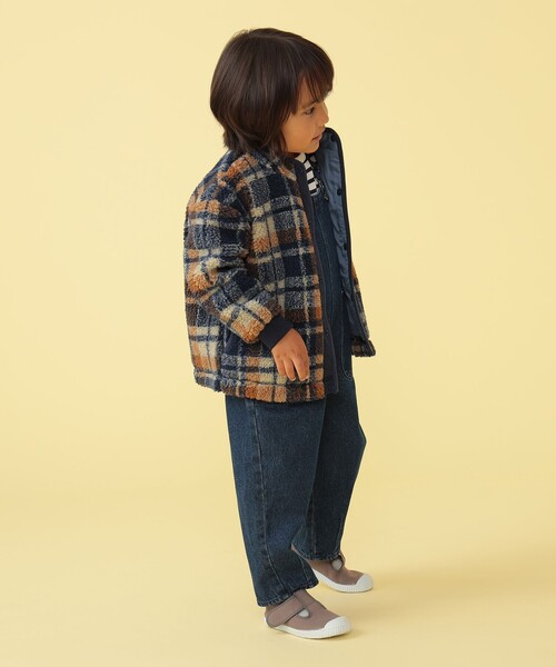 BEAMS mini（ビームスミニ）の「BEAMS mini / ジャカード ボア ブルゾン 23FW（90～150cm）（ブルゾン・キッズ・ブラウン系その他4/オリーブ/ブルー系その他4/グリーン系その他5・90/100/110/120/130/140/150）」の18枚目の写真
