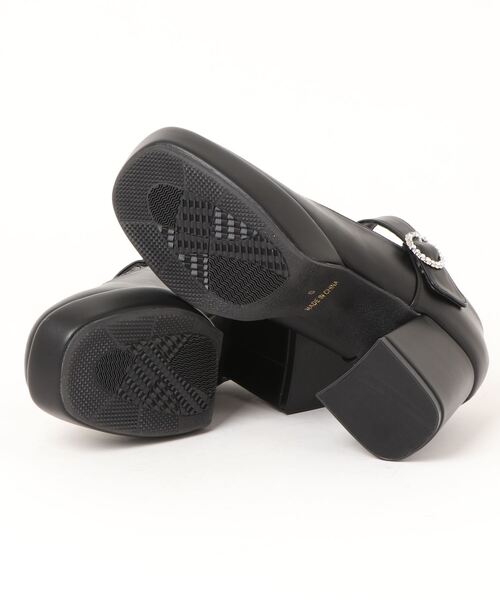 Elvis Luce(エルビスルーチェ)の「ElvisLuce(エルビスルーチェ)7.5cmヒール厚底リングビジューブロックヒールパンプス(パンプス・レディース・ブラック系その他/ブラック・L/M/LL/S)」の3枚目の写真