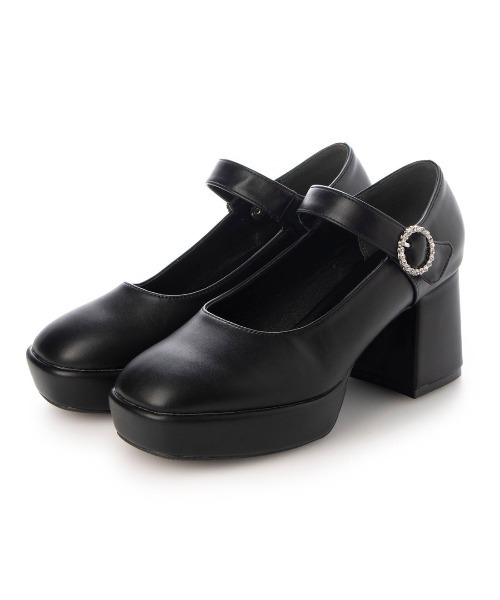 Elvis Luce(エルビスルーチェ)の「ElvisLuce(エルビスルーチェ)7.5cmヒール厚底リングビジューブロックヒールパンプス(パンプス・レディース・ブラック系その他/ブラック・L/M/LL/S)」の6枚目の写真
