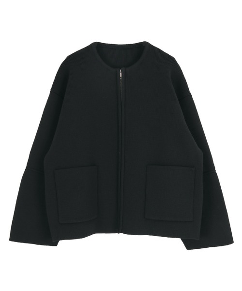 titivate（ティティベイト）の「コクーンスリーブニットブルゾン（ブルゾン・レディース・ブラック/アイボリー・M）」の4枚目の写真