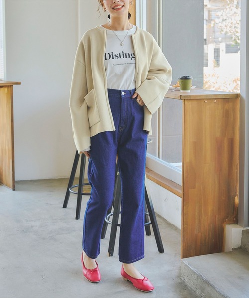 titivate（ティティベイト）の「コクーンスリーブニットブルゾン（ブルゾン・レディース・ブラック/アイボリー・M）」の8枚目の写真