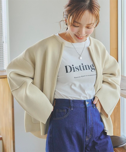 titivate（ティティベイト）の「コクーンスリーブニットブルゾン（ブルゾン・レディース・ブラック/アイボリー・M）」の9枚目の写真