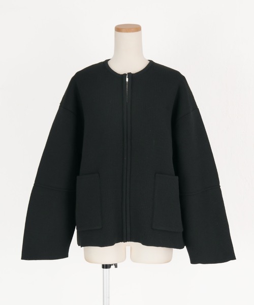 titivate（ティティベイト）の「コクーンスリーブニットブルゾン（ブルゾン・レディース・ブラック/アイボリー・M）」の14枚目の写真