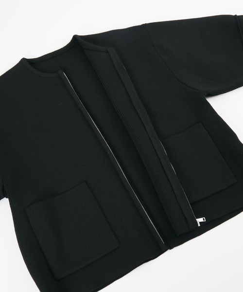 titivate（ティティベイト）の「コクーンスリーブニットブルゾン（ブルゾン・レディース・ブラック/アイボリー・M）」の18枚目の写真