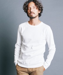 HONEYCOMB PULLOVER KNITSAW L/S:ハニカム コットン プルオーバー ニットソー