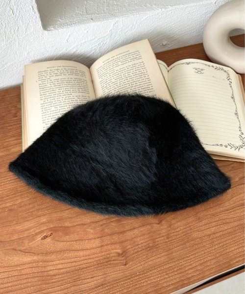 apres jour mignon（アプレジュールミニョン）の「【apresjour mignon×ARIAZ】シャギーバケットハット（ハット・レディース・モカ/ブラック/アイボリー/ライトグレー・ONESIZE）」の6枚目の写真