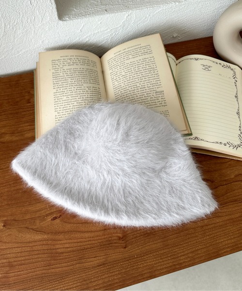 apres jour mignon（アプレジュールミニョン）の「【apresjour mignon×ARIAZ】シャギーバケットハット（ハット・レディース・モカ/ブラック/アイボリー/ライトグレー・ONESIZE）」の8枚目の写真