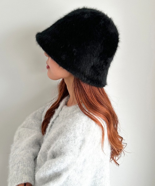 apres jour mignon（アプレジュールミニョン）の「【apresjour mignon×ARIAZ】シャギーバケットハット（ハット・レディース・モカ/ブラック/アイボリー/ライトグレー・ONESIZE）」の7枚目の写真