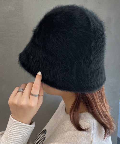 apres jour mignon（アプレジュールミニョン）の「【apresjour mignon×ARIAZ】シャギーバケットハット（ハット・レディース・モカ/ブラック/アイボリー/ライトグレー・ONESIZE）」の18枚目の写真