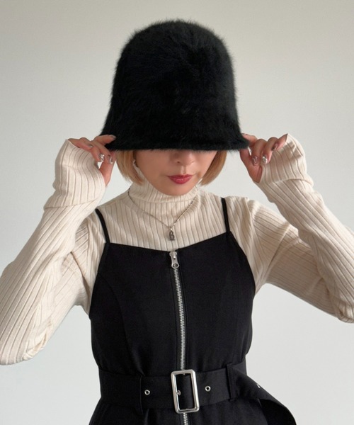 apres jour mignon（アプレジュールミニョン）の「【apresjour mignon×ARIAZ】シャギーバケットハット（ハット・レディース・モカ/ブラック/アイボリー/ライトグレー・ONESIZE）」の14枚目の写真