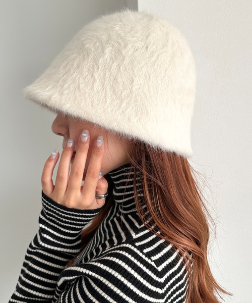 apres jour mignon（アプレジュールミニョン）の「【apresjour mignon×ARIAZ】シャギーバケットハット（ハット・レディース・モカ/ブラック/アイボリー/ライトグレー・ONESIZE）」の13枚目の写真