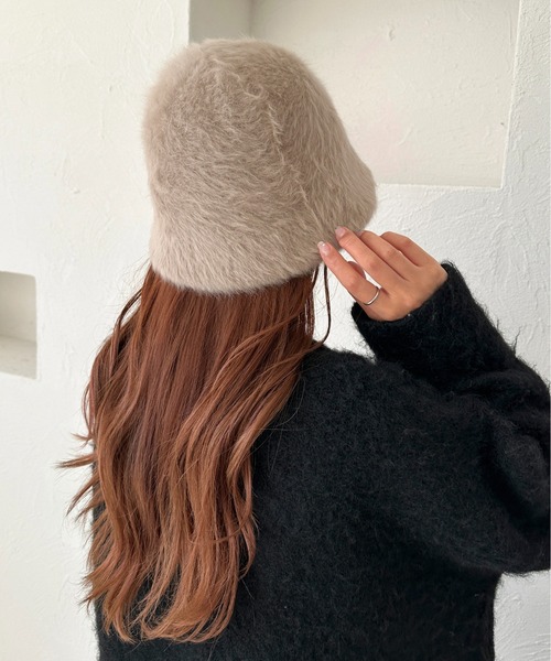 apres jour mignon（アプレジュールミニョン）の「【apresjour mignon×ARIAZ】シャギーバケットハット（ハット・レディース・モカ/ブラック/アイボリー/ライトグレー・ONESIZE）」の16枚目の写真