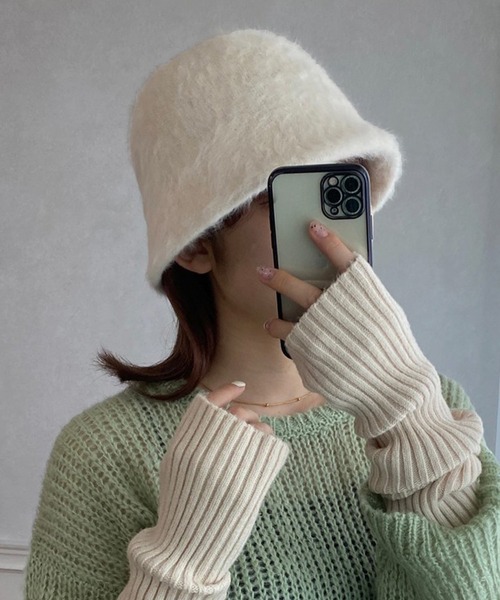 apres jour mignon（アプレジュールミニョン）の「【apresjour mignon×ARIAZ】シャギーバケットハット（ハット・レディース・モカ/ブラック/アイボリー/ライトグレー・ONESIZE）」の19枚目の写真