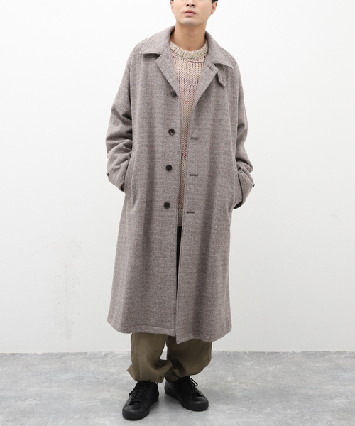 URU（ウル）の「【URU / ウル】KNIT MELTON BALMACAAN COAT（ステンカラーコート・メンズ・ベージュ・3）」の18枚目の写真