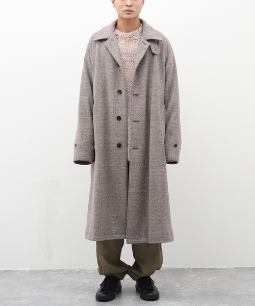 URU（ウル）の「【URU / ウル】KNIT MELTON BALMACAAN COAT（ステンカラーコート・メンズ・ベージュ・3）」の19枚目の写真