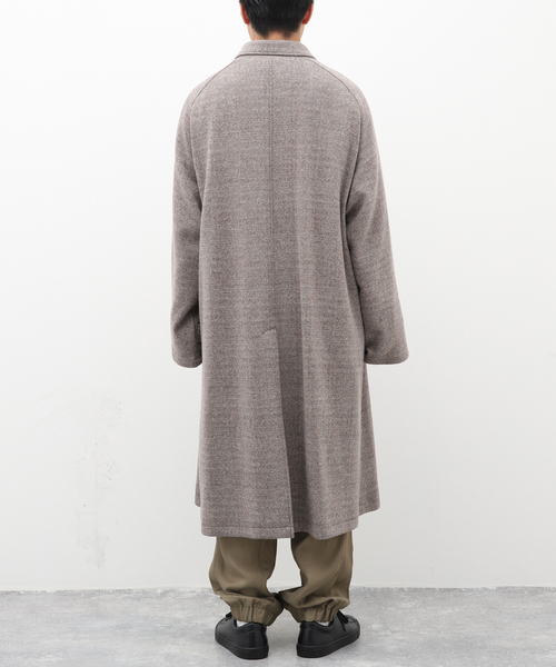 URU（ウル）の「【URU / ウル】KNIT MELTON BALMACAAN COAT（ステンカラーコート・メンズ・ベージュ・3）」の22枚目の写真