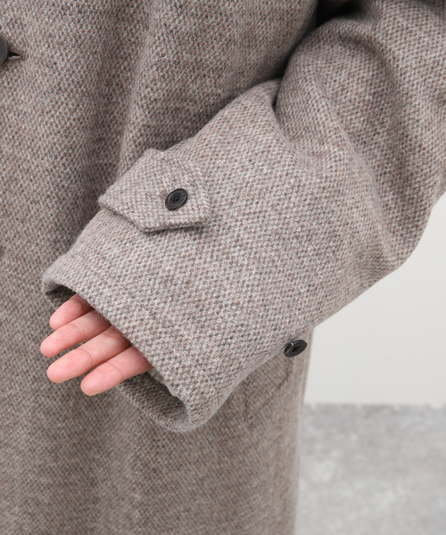 URU（ウル）の「【URU / ウル】KNIT MELTON BALMACAAN COAT（ステンカラーコート・メンズ・ベージュ・3）」の3枚目の写真