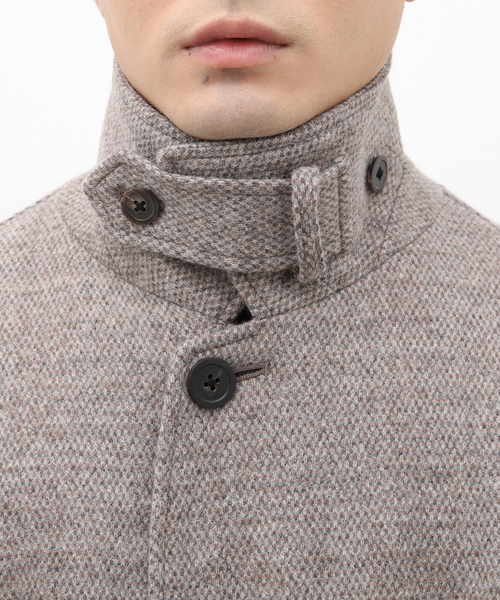 URU（ウル）の「【URU / ウル】KNIT MELTON BALMACAAN COAT（ステンカラーコート・メンズ・ベージュ・3）」の6枚目の写真