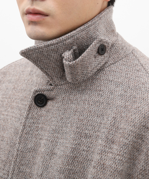 URU（ウル）の「【URU / ウル】KNIT MELTON BALMACAAN COAT（ステンカラーコート・メンズ・ベージュ・3）」の7枚目の写真