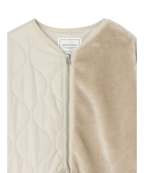 AMERICAN HOLIC（アメリカンホリック）の「キルポカボアMixキルティングコート（その他アウター・レディース・ブラウン/ブラック/ライトベージュ・M/L）」の12枚目の写真