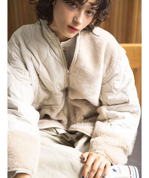 AMERICAN HOLIC（アメリカンホリック）の「キルポカボアMixキルティングコート（その他アウター・レディース・ブラウン/ブラック/ライトベージュ・M/L）」の19枚目の写真