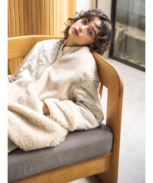 AMERICAN HOLIC（アメリカンホリック）の「キルポカボアMixキルティングコート（その他アウター・レディース・ブラウン/ブラック/ライトベージュ・M/L）」の21枚目の写真