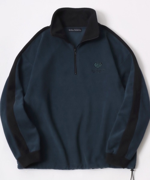 Mark Gonzales(マーク・ゴンザレス)の「MARK GONZALES ARTWORK COLLECTION/マークゴンザレス 別注 オーバーサイズ フリース 袖ライン ワンポイント刺繍 ハーフジップ スウェット トラックジャケット/長袖 トップス プルオーバー/レディース メンズ(スウェット・レディース・ホワイト/グリーン/チャコール/パープル/ブラック/ホワイト系その他/ブラック系その他/グレー系その他・M/XL/L)」の18枚目の写真