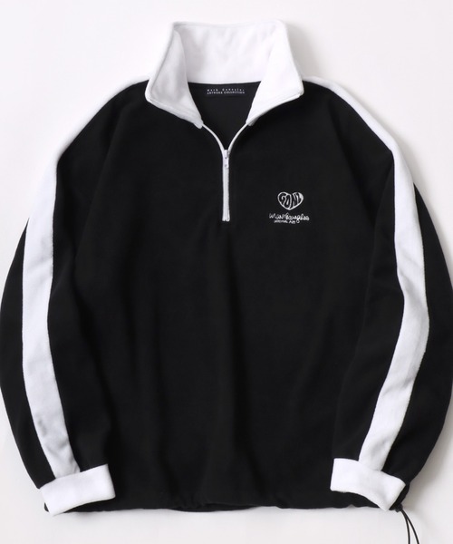 Mark Gonzales(マーク・ゴンザレス)の「MARK GONZALES ARTWORK COLLECTION/マークゴンザレス 別注 オーバーサイズ フリース 袖ライン ワンポイント刺繍 ハーフジップ スウェット トラックジャケット/長袖 トップス プルオーバー/レディース メンズ(スウェット・レディース・ホワイト/グリーン/チャコール/パープル/ブラック/ホワイト系その他/ブラック系その他/グレー系その他・M/XL/L)」の20枚目の写真