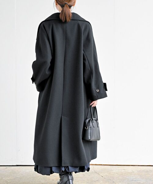 rps(アールピーエス)の「スタンドカラーラグランロングコート(その他アウター・レディース・グレイッシュベージュ/ブラック/アイボリー・フリー)」の20枚目の写真