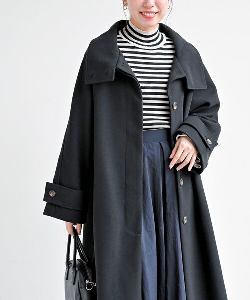 rps(アールピーエス)の「スタンドカラーラグランロングコート(その他アウター・レディース・グレイッシュベージュ/ブラック/アイボリー・フリー)」の21枚目の写真