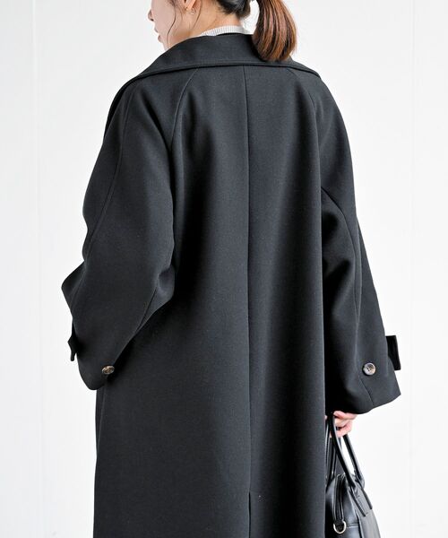 rps(アールピーエス)の「スタンドカラーラグランロングコート(その他アウター・レディース・グレイッシュベージュ/ブラック/アイボリー・フリー)」の22枚目の写真