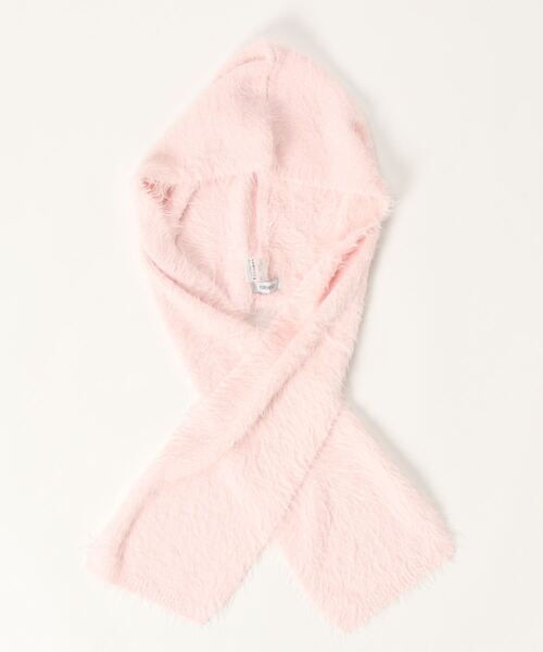 FOREVER 21（フォーエバー トゥエンティーワン）の「【2023AW】シャギーフードマフラー（マフラー・レディース・ピンク/ホワイト系その他/ブラック・FREE）」の5枚目の写真