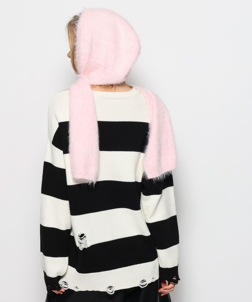 FOREVER 21（フォーエバー トゥエンティーワン）の「【2023AW】シャギーフードマフラー（マフラー・レディース・ピンク/ホワイト系その他/ブラック・FREE）」の22枚目の写真