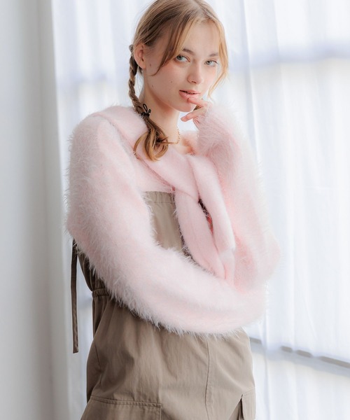 FOREVER 21（フォーエバー トゥエンティーワン）の「【2023AW】シャギーフードマフラー（マフラー・レディース・ピンク/ホワイト系その他/ブラック・FREE）」の21枚目の写真