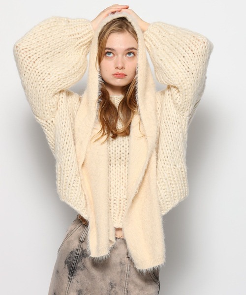 FOREVER 21（フォーエバー トゥエンティーワン）の「【2023AW】シャギーフードマフラー（マフラー・レディース・ピンク/ホワイト系その他/ブラック・FREE）」の16枚目の写真