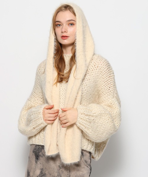 FOREVER 21（フォーエバー トゥエンティーワン）の「【2023AW】シャギーフードマフラー（マフラー・レディース・ピンク/ホワイト系その他/ブラック・FREE）」の17枚目の写真