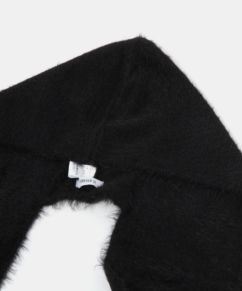 FOREVER 21（フォーエバー トゥエンティーワン）の「【2023AW】シャギーフードマフラー（マフラー・レディース・ピンク/ホワイト系その他/ブラック・FREE）」の9枚目の写真
