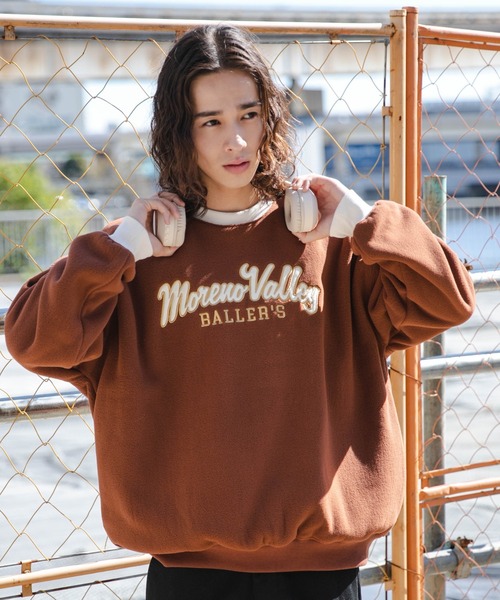 WEGO(ウィゴー)の「WEGO/リンガーフリースグラフィックプルオーバー(スウェット・メンズ・ブラック/ブラウン/オフホワイト・MEDIUM/LARGE)」の5枚目の写真